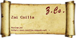 Zai Csilla névjegykártya